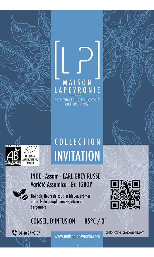 EARL GREY Russe - TGBOP - Thé noir Bergamote Citron Pamplemousse - Assemblage BIO