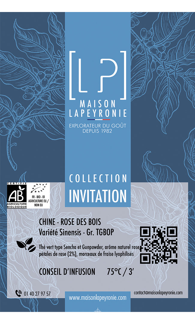 ROSE DES BOIS - TGBOP - Thé vert rose fraise - Assemblage BIO