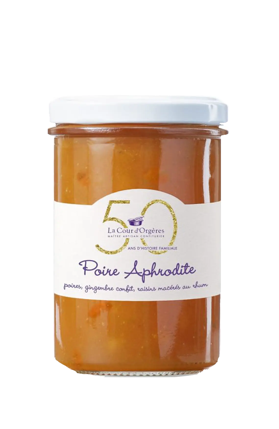 POIRE APHRODITE - Confiture artisanale poire gingembre rhum raisins