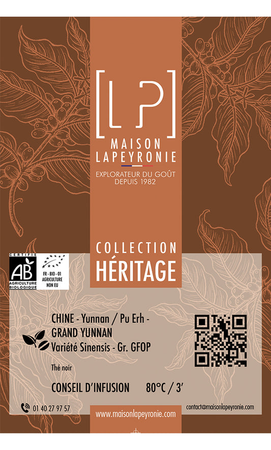 CHINE - Grand Yunnan - GFOP - Thé noir - Grand Cru BIO