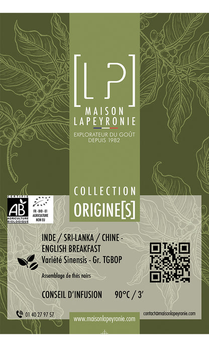 INDE / SRI-LANKA / CHINE - English Breakfast - TGBOP - Thé noir - Pure Origine BIO